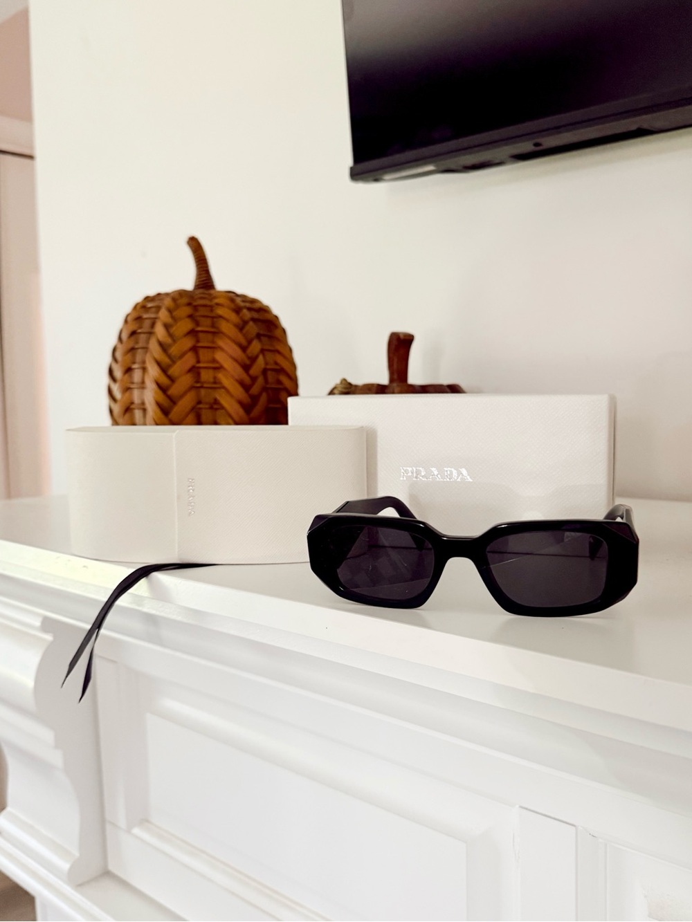 Prada Black Angular Women's Sunglasses
